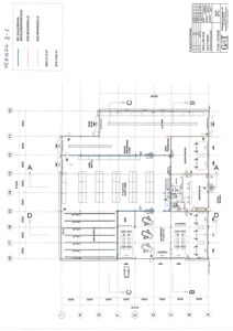 Etasjeplan (Plan 1. etasje) for en bygning, som viser romfordeling, vegger, dører og innvendige mål.
