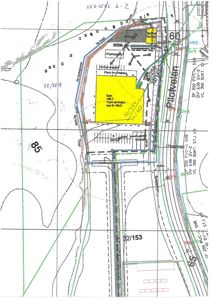 Situasjonsplan som viser tomtens plassering i forhold til veier (Pilotveien), nabotomter, og tekniske installasjoner.