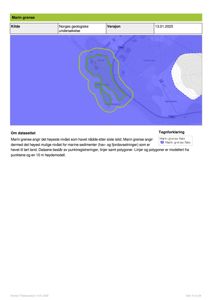 Kart som viser marin grense og høydemodell over et område i Norge.