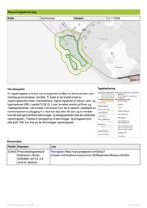 Et reguleringsplanforslag som viser et avgrenset område med grenser og infrastruktur, inkludert en tegnforklaring.