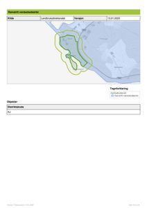 Et kart som viser et reinbeitedistrikt med områder markert i grønt på en bakgrunn av terrenglinjer og vannveier.
