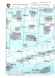 Situasjonsplan (tomtekart) som viser eiendomsinndeling, bygningsspor og gateløp for Stokkviken 16.