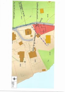 Situasjonsplan som viser eiendomsinndeling, bygningers plassering og tilgrensende veier.