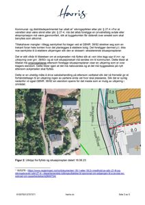 Et bilde som viser et utklipp fra flyfoto og en situasjonsplan, datert 16.06.23.