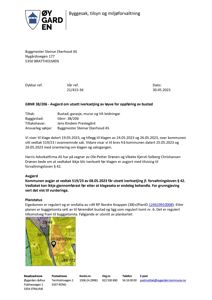 Et utskrift av plankartet som viser eiendomsnummer 38/206 og nabolag.