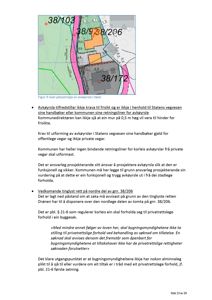 Et kart som viser tomtedeling og plassering av avkjøysler i høyde, med referanse til gnr/bnr.
