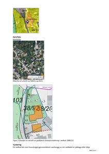 Bildet viser en side fra et dokument som inneholder en flyfoto (kart) og en situasjonsplan for eiendom 38/928/206.