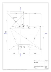 Snittegning (Snitt A-A og B-B) som viser tverrsnittet av bygningen, inkludert høyder, dører og konstruksjonsdetaljer.
