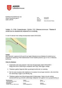 Et situasjonskart som viser en avkjørsel langs Svalandsveien i Birkenes kommune.