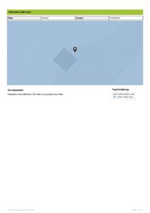 Et kart som viser et 100-meters belte langs kystlinjen, med en markert tomt og et punkt.