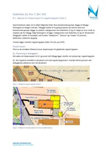 Situasjonsplan som viser tomt, nabogrenser og planlagt bebyggelse.