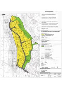 Situasjonsplan (bilag 8) som viser tomtens grenser, byggeformål, arealbruk og reguleringer for Storringen.