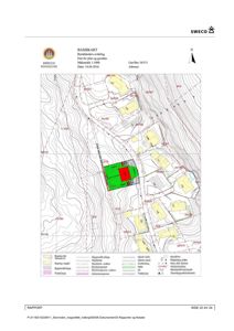 Basisplan (situasjonsplan) som viser tomtens beliggenhet, høydemålerlinjer, nabobebyggelse og planlagt inngrep.