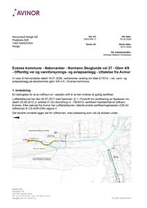 Kart som viser et område øst for lufthavnen med plassering av tiltak E1 og E1b.