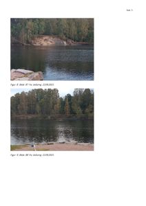 To fotografier av et vassdrag og tilstøtende terreng, tatt under en befaring 22.09.2021.