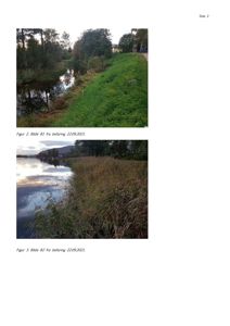 To fotografier av et naturområde med vann og vegetasjon, tatt under en befaring 22.09.2021.