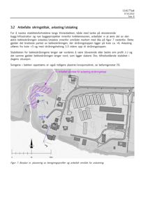 Situasjonsplan (børplan) som viser bygningenes plassering i forhold til bekkerelaterede forhold, med markerte områder for sikringstiltak.