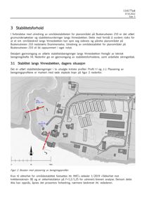 Situasjonsplan (Borplan) som viser bygningenes plassering i forhold til terreng og vannmasser, med markerte beregningsprofiler.