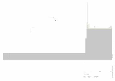 Snittegning (Snitt A-A) som viser bygningens tverrsnitt, høyder, grunnforhold og relasjon til terrenget.