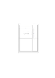 Et etasjeplan som viser romfordeling og mål for et oppbevaringsrom.