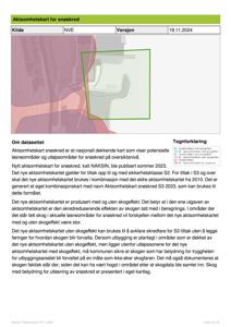 Et nasjonalt dekkende kart (aksomhetskart) som viser potensielle løseområder og utløpsområder for snøskred på oversiktsnivå.