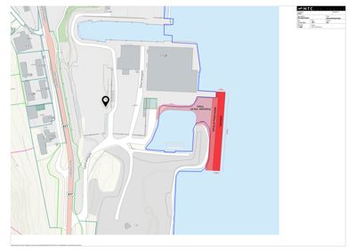 Situasjonsplan som viser tomtens beliggenhet i forhold til nabolag, veier (Svartungen, Røssvollveien) og vann. Planen inkluderer også angitte avstander til naboeiendommer og arealbegrensninger.