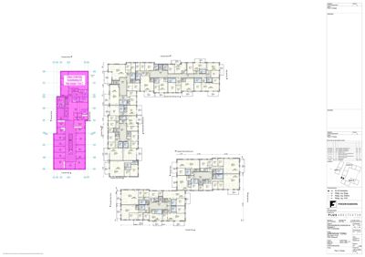 Etasjeplaner (floor plans) som viser romfordeling og arealer for flere etasjer av en bygning.