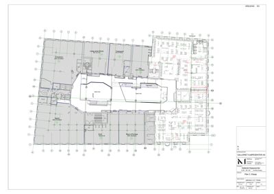 Etasjeplan (Plan 3. Etasje) som viser romfordeling, vegger og arealer for Galleriet Kjøpesenter.