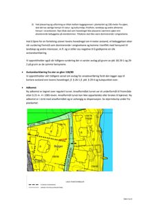Situasjonsplan som viser tomt, nabobebyggelse, reguleringsformål (boliger, turvei) og avstander til sjøen.