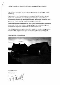 Et fotografi av en eksisterende fritidsbolig og garasje.