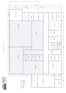 Etasjeplan for 2. etasje (2. ETG.) som viser romfordeling, dimensjoner og funksjonelle soner.