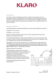 En teknisk tegning som illustrerer hvordan en tank skal omfylles og nedgraves, med spesifikke mål og instruksjoner for massepakking.