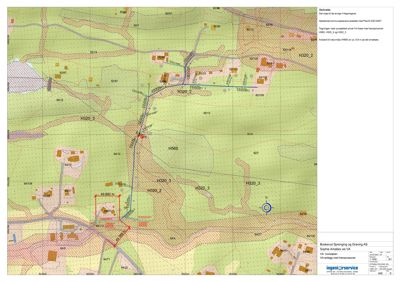 Situasjonsplan som viser tomtens beliggenhet i forhold til nabolag, vegnett (H320, H560) og eksisterende bebyggelse. Planen inneholder også informasjon om henynssoner og avstander.