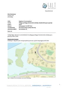 Kartutsnitt (kommunedelplan) som viser beliggenheten til eiendommen i forhold til omgivelsene, inkludert veger og vann.