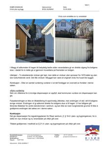 Fotografier av en bolig med vindu og veranda, inkludert et bilde der en sirkel markerer et vindu.