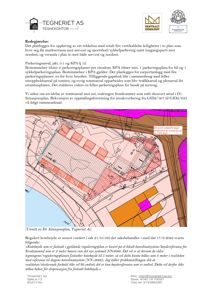 Utsnitt av D1 Situasjonsplan som viser tomt, bygning, parkeringsareal og regulerte kotehøyder.