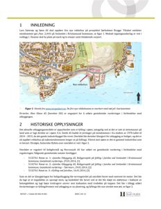 Kartutsnitt (kartutsnitt) som viser eiendommen med markerte rekkehus og sjøen.