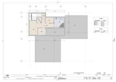 Etasjeplan (Plantegning) for 3. etasje av en bolig, som viser romfordeling, mål og arealoppsett.