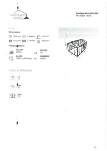 3D-visualisering (rendering) av en helios-modul (XDU398) med angitte dimensjoner og personaliseringer.