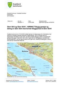 Oversiktskart som viser eiendommens plassering i Kvæfjord kommune