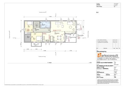 Etasjeplan (2. etasje) som viser romfordeling, dimensjoner og funksjonelle soner i en bolig.