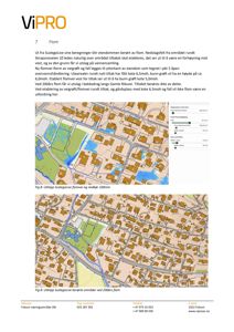 Kartutsnitt som viser flomkartlegging og nedbør for et område, inkludert bygninger, veier og vannarealer.