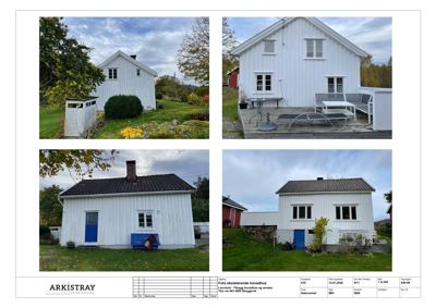 Fotografi av eksisterende hovedhus med omgivelser