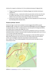 Et kart som viser eiendommen med bygninger, bebyggelsesgrenser (KDP01_Kvastad) og et gult sirkelmerke som markerer et område.