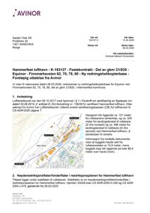 Et situasjonskart som viser plassering av en ny helikopterbase i forhold til eksisterende infrastruktur ved Hammerfest lufthavn, inkludert rullebaner og bygninger.