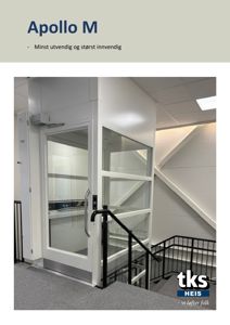 Fotografi av en heis (Apollo M) installert i en trappetindre.