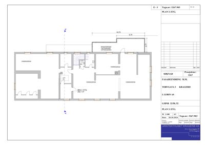 Etasjeplan (PLAN 3. ETG) som viser romfordeling, dimensjoner og areal for et visningsrom.
