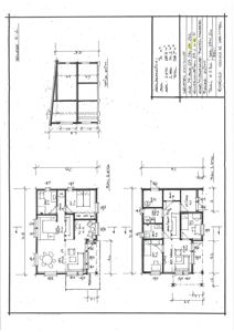 Etasjeplan (1.etg) med romfordeling, dimensjoner og teknisk detaljering av en bolig.