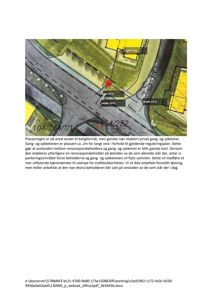 Situasjonsplan som viser plassering av et forslag til renovasjonsbeholder i forhold til eksisterende infrastruktur (gang/sykkelvei) og eiendomsgrenser.