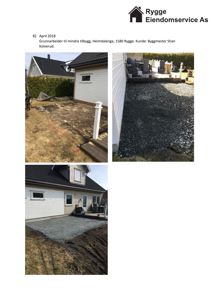 Fotografier av grunnarbeider (gruslegging) på en tomt i Rygge.